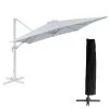 Happy Garden Parasols Parasol Déporté Carré 3x3m Aluminium Toile Blanc Avec Housse -Parasols Soldes Magasin parasol deporte carre 3x3m aluminium toile blanc avec housse 1