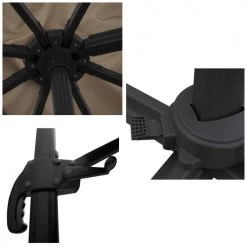 Happy Garden Parasols Parasol Déporté Carré 3x3m Aluminium Toile Taupe Avec Housse -Parasols Soldes Magasin parasol deporte carre 3x3m aluminium toile taupe avec housse 2