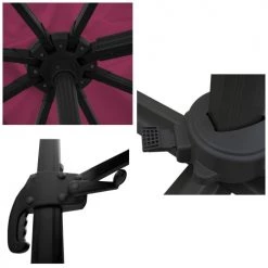 Happy Garden Parasols Parasol Déporté Carré 3x3m En Aluminium Et Toile Fuchsia -Parasols Soldes Magasin parasol deporte carre 3x3m en aluminium et toile fuchsia 4