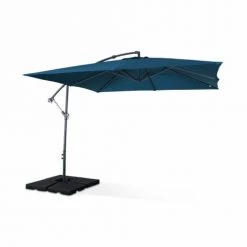 Alice's Garden Parasols Parasol Déporté Carré 3x3m Hardelot Bleu Canard -Parasols Soldes Magasin parasol deporte carre 3x3m hardelot bleu canard 2