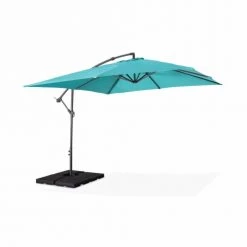 Alice's Garden Parasols Parasol Déporté Carré 3x3m Hardelot Turquoise -Parasols Soldes Magasin parasol deporte carre 3x3m hardelot turquoise 2