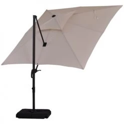 Outsunny Parasols Parasol Déporté Double Toit Inclinable Pivotant Lestage Inclus -Parasols Soldes Magasin parasol deporte double toit inclinable pivotant lestage inclus 3