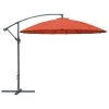 Proloisirs Parasols Parasol Déporté En Aluminium Et Fibre De Verre 3m Pagode Paprika