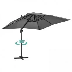 Oviala Parasols Parasol Déporté En Aluminium Gris Anthracite -Parasols Soldes Magasin parasol deporte en aluminium gris anthracite 2