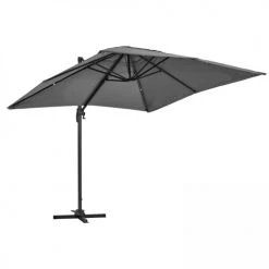 Oviala Parasols Parasol Déporté En Aluminium Gris Anthracite