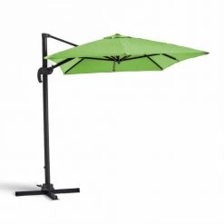 Oviala Parasols Parasol Déporté En Aluminium Vert -Parasols Soldes Magasin parasol deporte en aluminium vert 2
