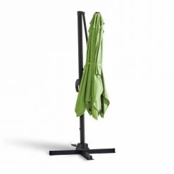 Oviala Parasols Parasol Déporté En Aluminium Vert -Parasols Soldes Magasin parasol deporte en aluminium vert 3