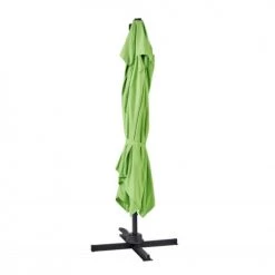 Oviala Parasols Parasol Déporté En Aluminium Vert -Parasols Soldes Magasin parasol deporte en aluminium vert 5