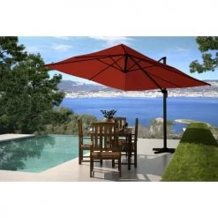 Concept Usine Parasols Parasol Déporté Et Rotatif 3 X 3m Terracotta -Parasols Soldes Magasin parasol deporte et rotatif 3 x 3m terracotta 3