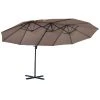 Outsunny Parasols Parasol Déporté Grande Taille Inclinable Marron 1 Outsunny Parasols Parasol Déporté Grande Taille Inclinable Marron -Parasols Soldes Magasin parasol deporte grande taille inclinable marron