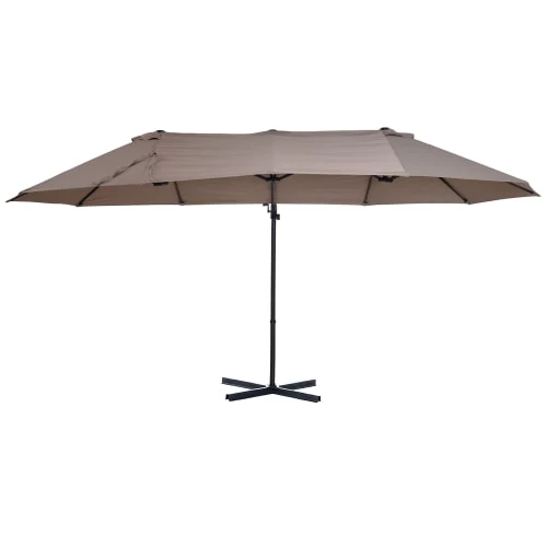 Outsunny Parasols Parasol Déporté Grande Taille Inclinable Marron 6 Outsunny Parasols Parasol Déporté Grande Taille Inclinable Marron – Image 4