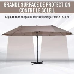 Outsunny Parasols Parasol Déporté Grande Taille Inclinable Marron 12 Outsunny Parasols Parasol Déporté Grande Taille Inclinable Marron -Parasols Soldes Magasin parasol deporte grande taille inclinable marron 4