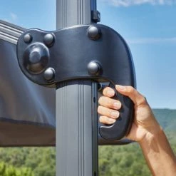 Kerama Parasols Parasol Déporté Inclinable Gris Anthracite D3m -Parasols Soldes Magasin parasol deporte inclinable gris anthracite d3m 2