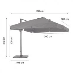 Kerama Parasols Parasol Déporté Inclinable Gris Anthracite D3m -Parasols Soldes Magasin parasol deporte inclinable gris anthracite d3m 3