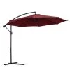 Outsunny Parasols Parasol Déporté Inclinable Manivelle Avec Pied En Acier Bordeaux