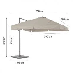 Kerama Parasols Parasol Déporté Inclinable Marron D3m -Parasols Soldes Magasin parasol deporte inclinable marron d3m 3
