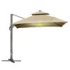 Outsunny Parasols Parasol Déporté LED Carré Double Toit Inclinable Pivotant 360° Beige -Parasols Soldes Magasin parasol deporte led carre double toit inclinable pivotant 3600 beige