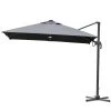 Outsunny Parasols Parasol Déporté LED Carré Inclinable Pivotant 360° Gris