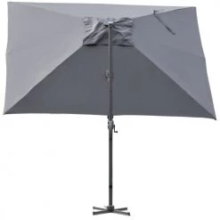 Outsunny Parasols Parasol Déporté LED Carré Inclinable Pivotant 360° Gris -Parasols Soldes Magasin parasol deporte led carre inclinable pivotant 3600 gris 4