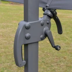 Outsunny Parasols Parasol Déporté LED Carré Inclinable Pivotant 360° Gris -Parasols Soldes Magasin parasol deporte led carre inclinable pivotant 3600 gris 5