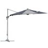 Outsunny Parasols Parasol Déporté LED Octogonal Inclinable Pivotant 360° Gris