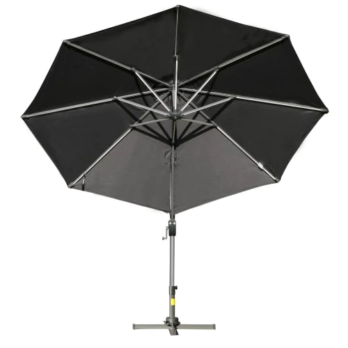 Outsunny Parasols Parasol Déporté LED Octogonal Inclinable Pivotant 360° Gris 6 Outsunny Parasols Parasol Déporté LED Octogonal Inclinable Pivotant 360° Gris – Image 4