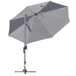 Outsunny Parasols Parasol Déporté LED Octogonal Inclinable Pivotant 360° Gris 12 Outsunny Parasols Parasol Déporté LED Octogonal Inclinable Pivotant 360° Gris -Parasols Soldes Magasin parasol deporte led octogonal inclinable pivotant 3600 gris 4