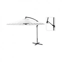 Wadiga Parasols Parasol Déporté Manivelle Toile Blanche Shanghai - Diamètre 300cm -Parasols Soldes Magasin parasol deporte manivelle toile blanche shanghai diametre 300cm 1