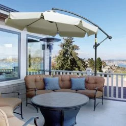 Outsunny Parasols Parasol Déporté Octogonal Inclinable Acier époxy Polyester Crème -Parasols Soldes Magasin parasol deporte octogonal inclinable acier epoxy polyester creme 3