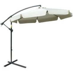 Outsunny Parasols Parasol Déporté Octogonal Inclinable Acier époxy Polyester Crème -Parasols Soldes Magasin parasol deporte octogonal inclinable acier epoxy polyester creme 4