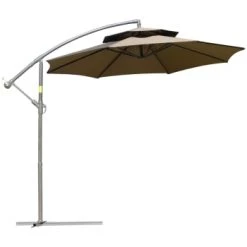 Outsunny Parasols Parasol Déporté Octogonal Inclinable Acier époxy Polyester Rouge -Parasols Soldes Magasin parasol deporte octogonal inclinable acier epoxy polyester marron 4