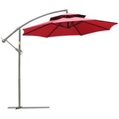 Outsunny Parasols Parasol Déporté Octogonal Inclinable Acier époxy Polyester Rouge -Parasols Soldes Magasin parasol deporte octogonal inclinable acier epoxy polyester rouge 4