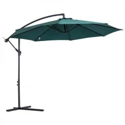 Outsunny Parasols Parasol Déporté Octogonal Inclinable Vert