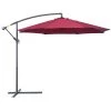 Outsunny Parasols Parasol Déporté Octogonal Rouge -Parasols Soldes Magasin parasol deporte octogonal rouge