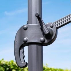 Oviala Parasols Parasol Déporté Rectangle En Aluminium Gris Anthracite