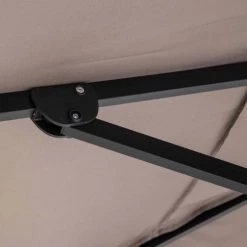 Oviala Parasols Parasol Déporté Rectangle En Aluminium Taupe -Parasols Soldes Magasin parasol deporte rectangle en aluminium taupe 5