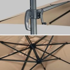 Alice's Garden Parasols Parasol Déporté Rectangulaire 2x3m Beige -Parasols Soldes Magasin parasol deporte rectangulaire 2x3m beige 4