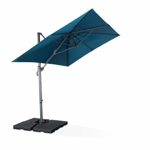 Alice's Garden Parasols Parasol Déporté Rectangulaire 2x3m Bleu Canard 7 Alice's Garden Parasols Parasol Déporté Rectangulaire 2x3m Bleu Canard – Image 5