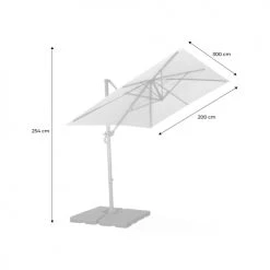 Alice's Garden Parasols Parasol Déporté Rectangulaire 2x3m écru -Parasols Soldes Magasin parasol deporte rectangulaire 2x3m ecru 3
