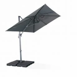 Alice's Garden Parasols Parasol Déporté Rectangulaire 2x3m Gris -Parasols Soldes Magasin parasol deporte rectangulaire 2x3m gris 2