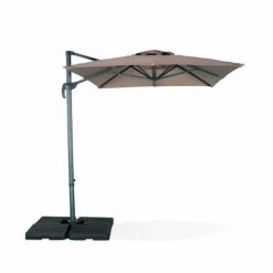 Alice's Garden Parasols Parasol Déporté Rectangulaire 2x3m Taupe
