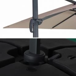 Alice's Garden Parasols Parasol Déporté Rectangulaire 3x4m Beige Excentré Inclinable -Parasols Soldes Magasin parasol deporte rectangulaire 3x4m beige excentre inclinable 3