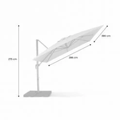 Alice's Garden Parasols Parasol Déporté Rectangulaire 3x4m Beige Excentré Inclinable -Parasols Soldes Magasin parasol deporte rectangulaire 3x4m beige excentre inclinable 5