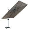 Ozalide Parasols Parasol Déporté Rectangulaire 4x3 M En Aluminium Gris Anthracite -Parasols Soldes Magasin parasol deporte rectangulaire 4x3 m en aluminium gris anthracite