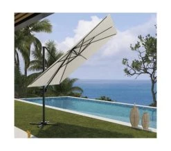 Ozalide Parasols Parasol Déporté Rectangulaire 4x3 M En Aluminium Lin -Parasols Soldes Magasin parasol deporte rectangulaire 4x3 m en aluminium lin 3