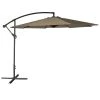 Happy Garden Parasols Parasol Déporté Rond 3,50m En Acier Et Toile Taupe -Parasols Soldes Magasin parasol deporte rond 3 50m en acier et toile taupe