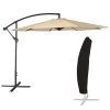 Happy Garden Parasols Parasol Déporté Rond 3,50m En Acier Toile Beige Avec Housse -Parasols Soldes Magasin parasol deporte rond 3 50m en acier toile beige avec housse