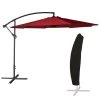 Happy Garden Parasols Parasol Déporté Rond 3,50m En Acier Toile Rouge Avec Housse -Parasols Soldes Magasin parasol deporte rond 3 50m en acier toile rouge avec housse 1