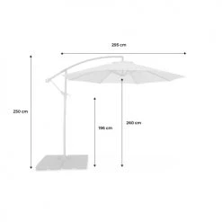 Alice's Garden Parasols Parasol Déporté Rond ⌀ 300cm -Parasols Soldes Magasin parasol deporte rond 300cm 5