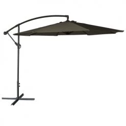 Happy Garden Parasols Parasol Déporté Rond 3m En Acier Et Toile Grise